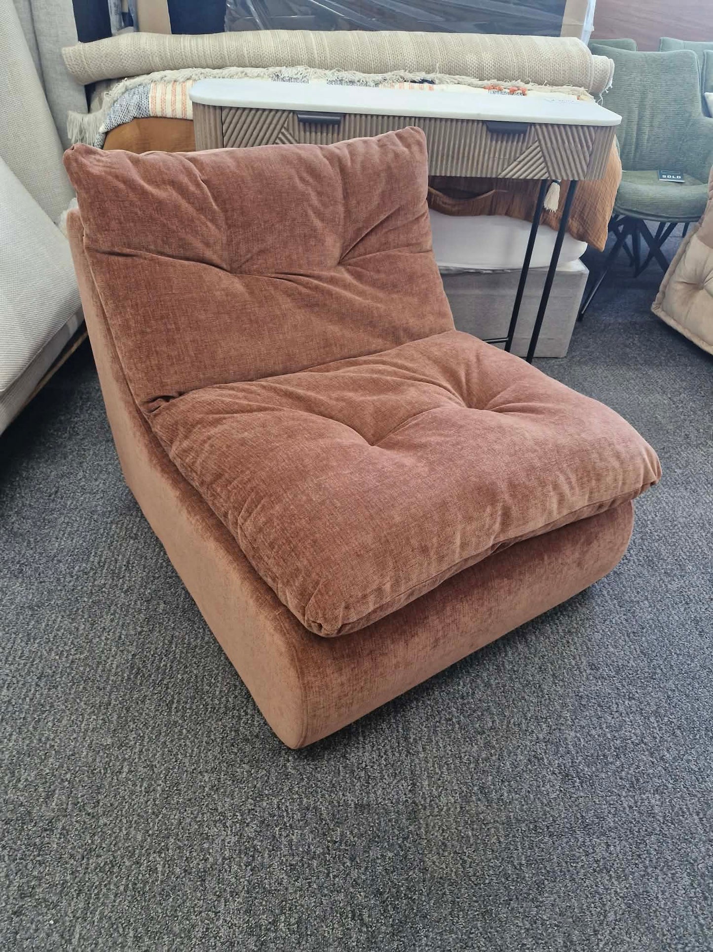 Burnt Orange / Rust Accent Chair / Armchair / Bedroom Lounge chair