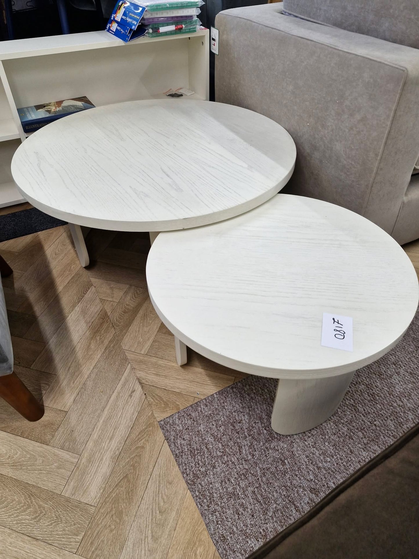 White Large Round Nest of Tables