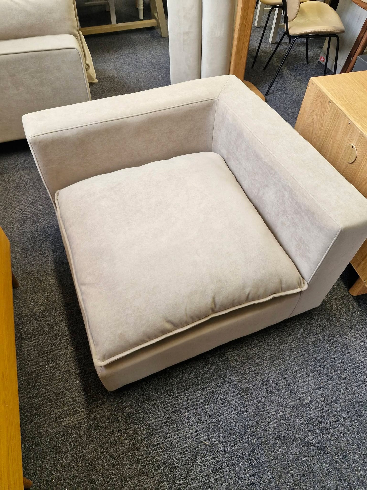 Corner unit seat  / Armchair Cream Stone Velvet
