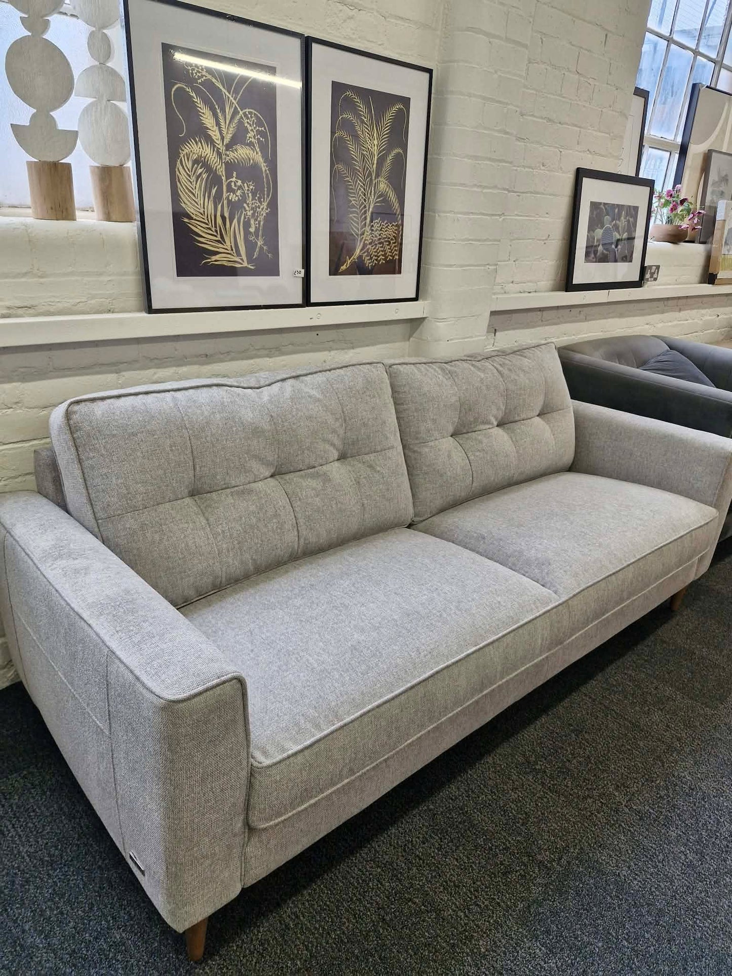Large Light Grey 3 Seater Sofa