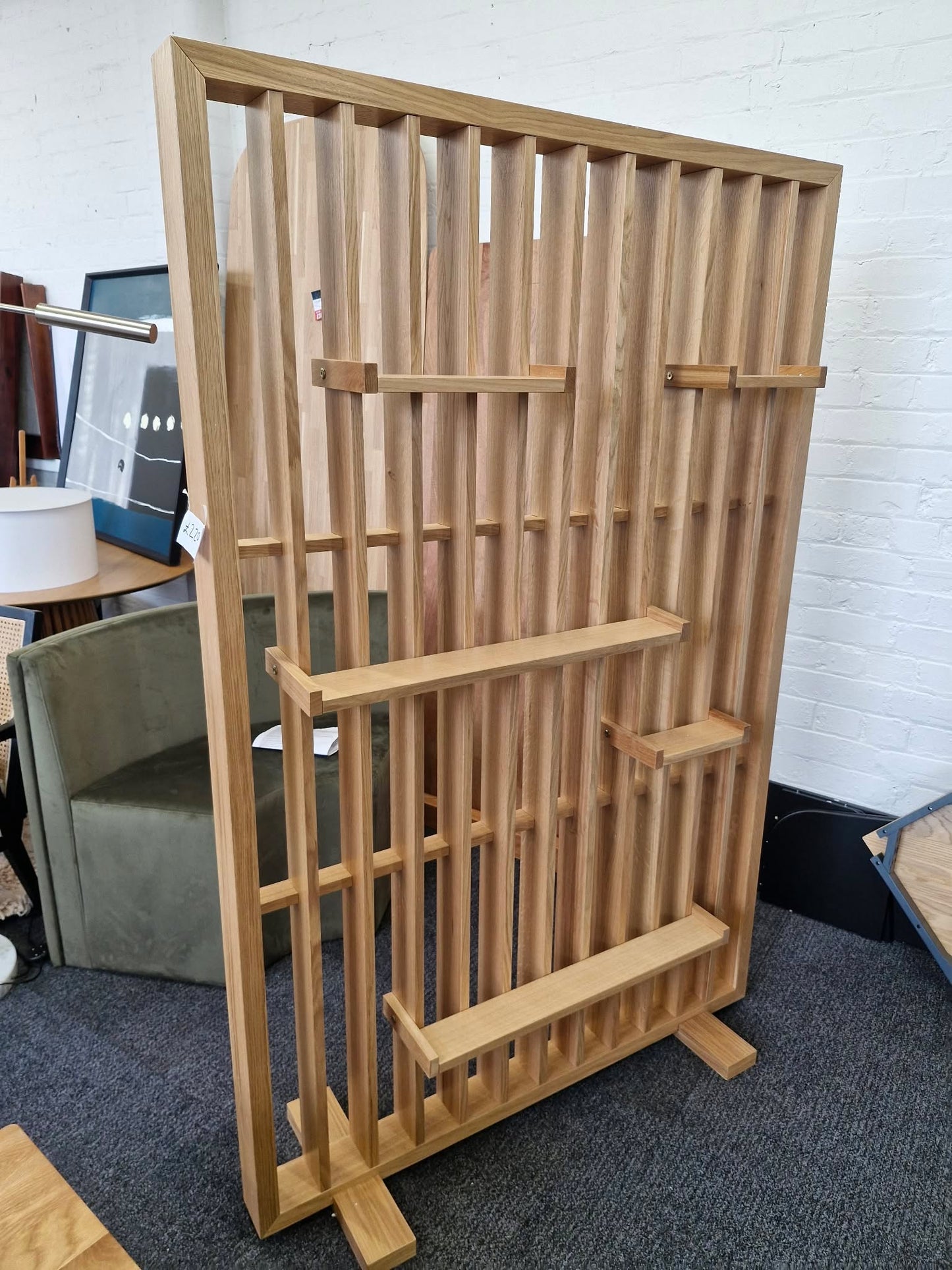 Free standing Oak room divider with shelves / La Redoute Mineva