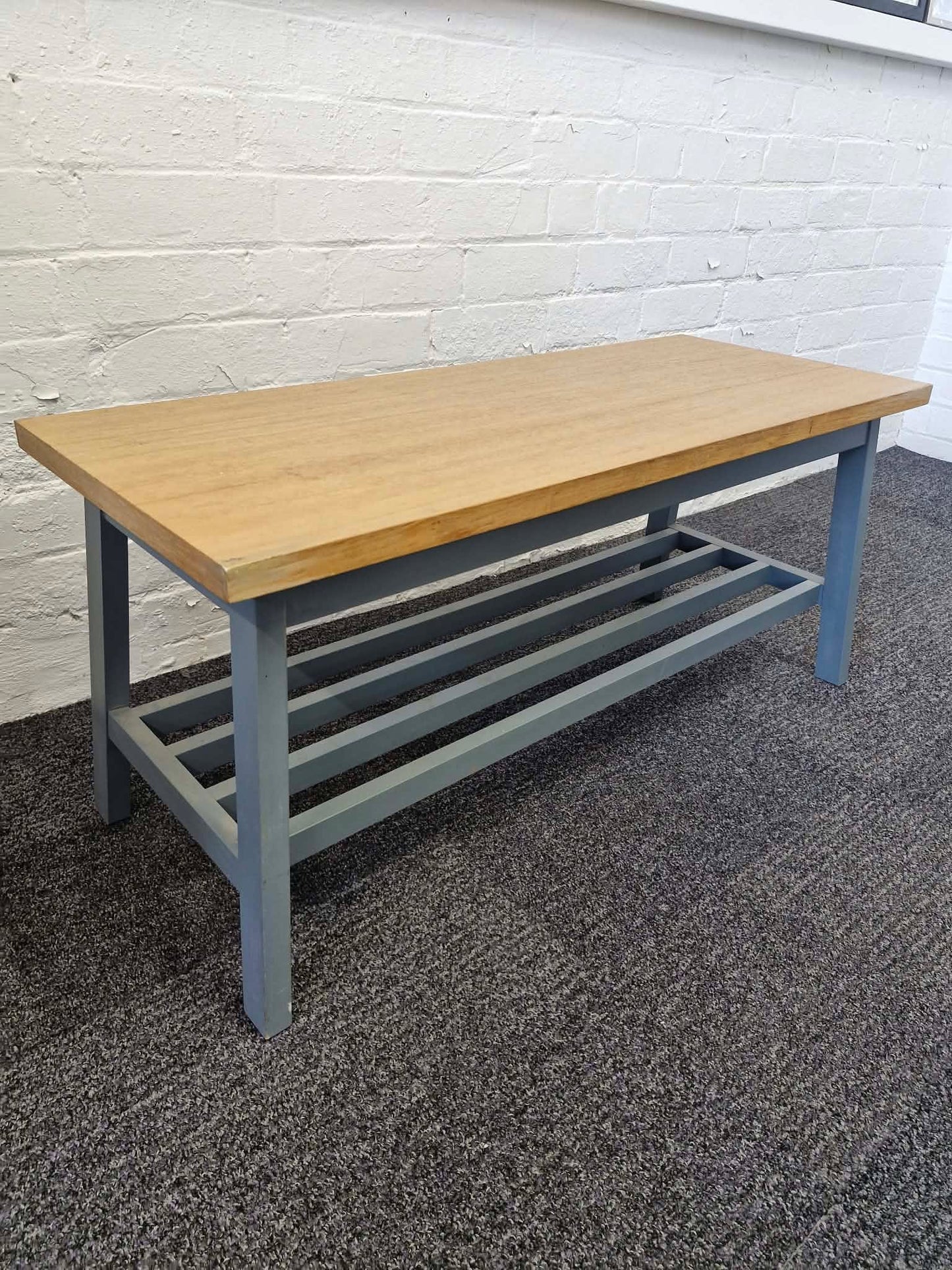 Hallway Bench with Shelf / Oak and Dark Grey Charcoal