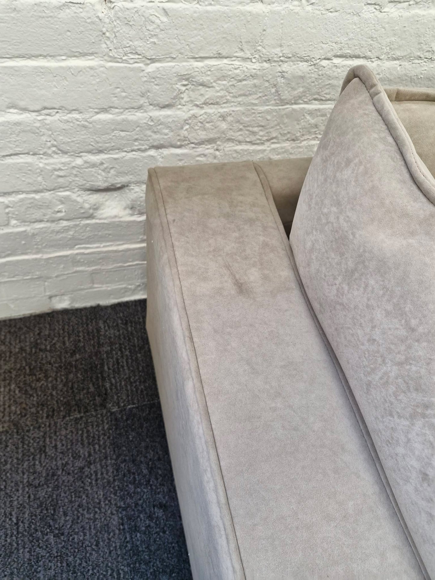 Large Wide Beige Armchair / Cuddle Chair