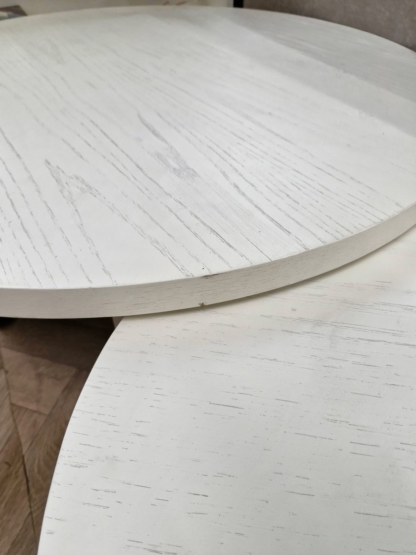 White Large Round Nest of Tables