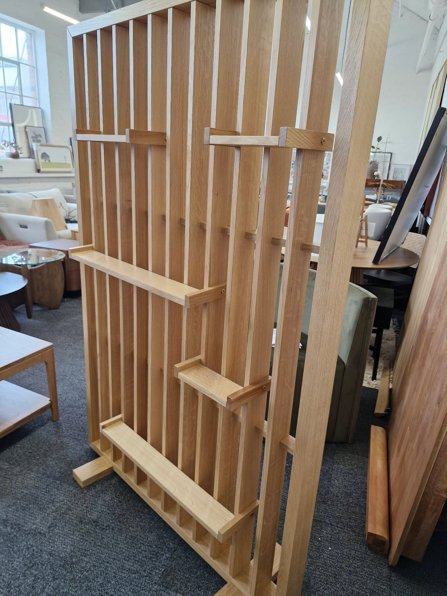 Free standing Oak room divider with shelves / La Redoute Mineva