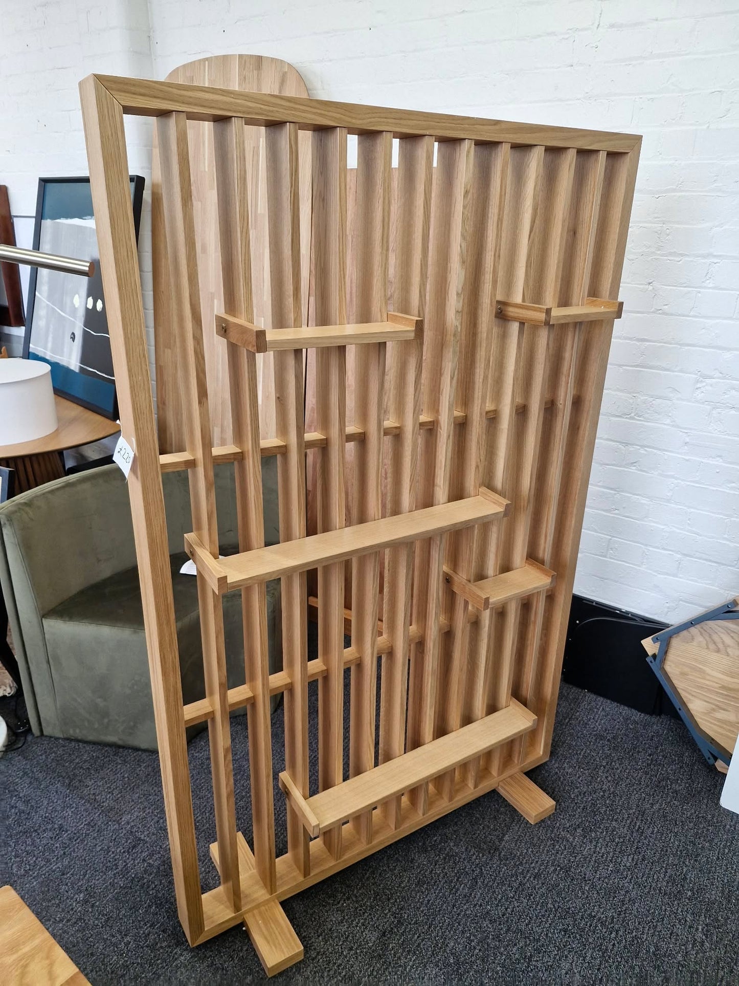 Free standing Oak room divider with shelves / La Redoute Mineva