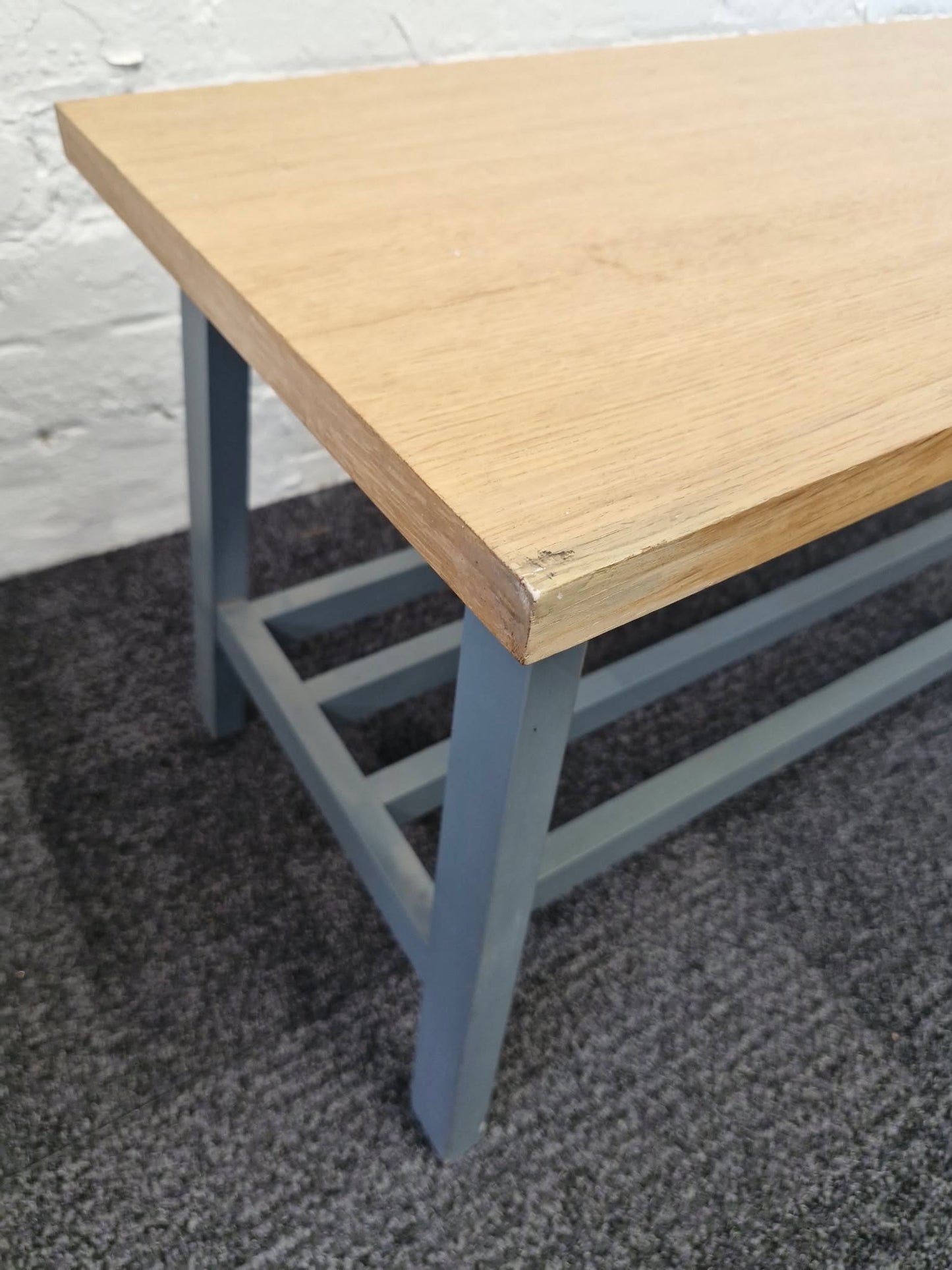 Hallway Bench with Shelf / Oak and Dark Grey Charcoal