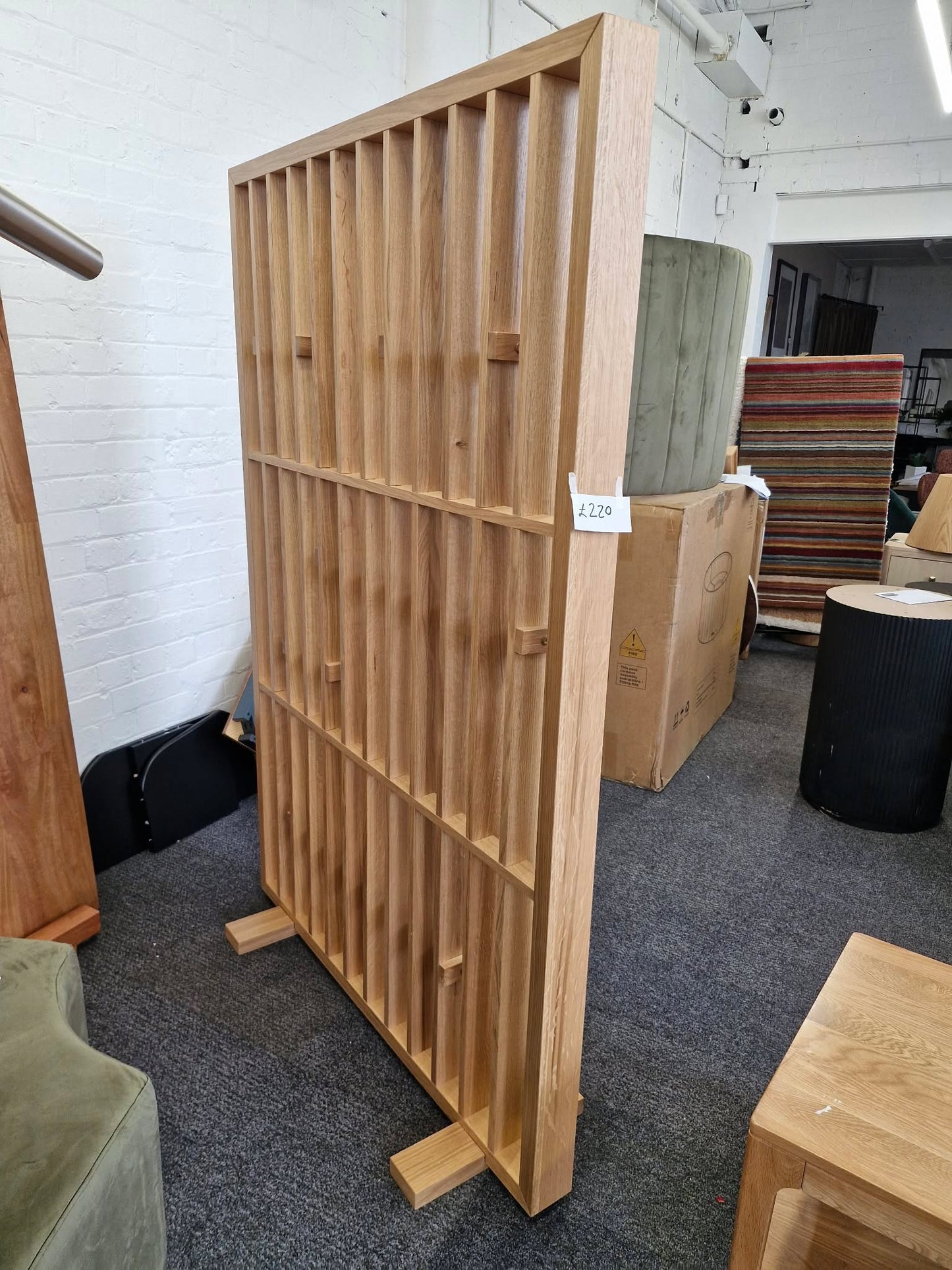 Free standing Oak room divider with shelves / La Redoute Mineva