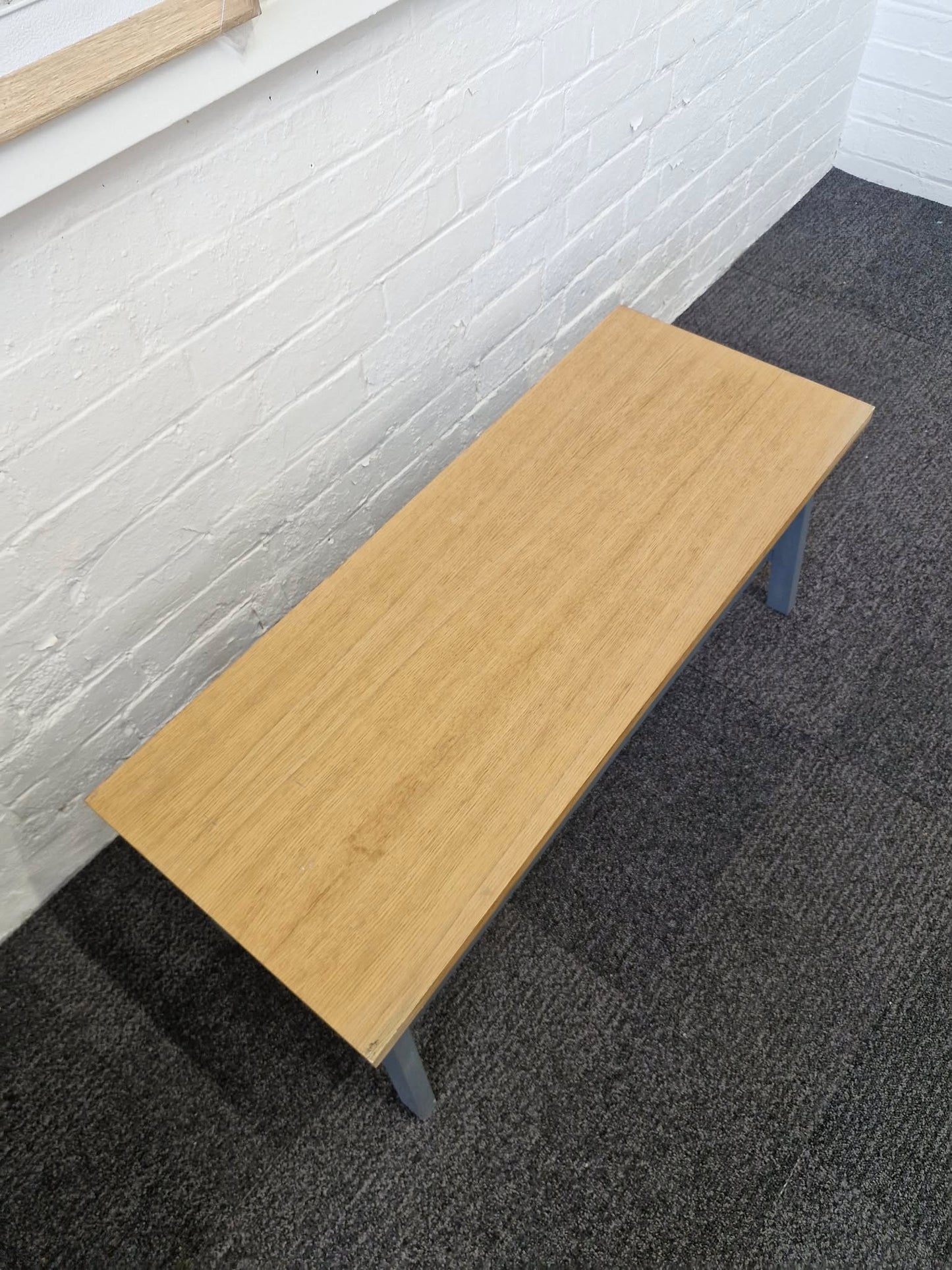 Hallway Bench with Shelf / Oak and Dark Grey Charcoal