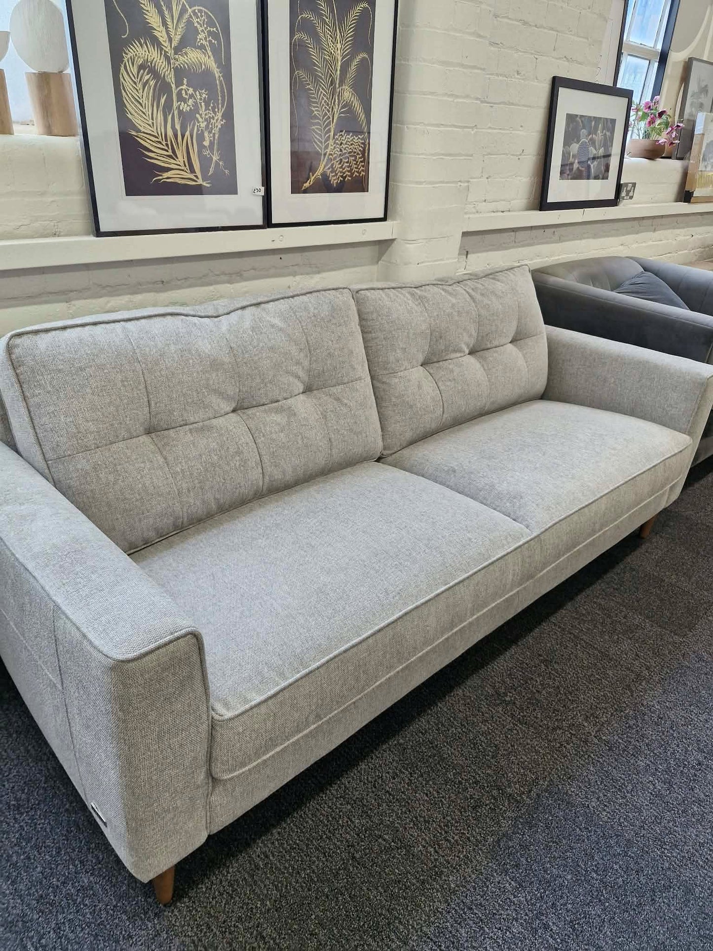 Large Light Grey 3 Seater Sofa