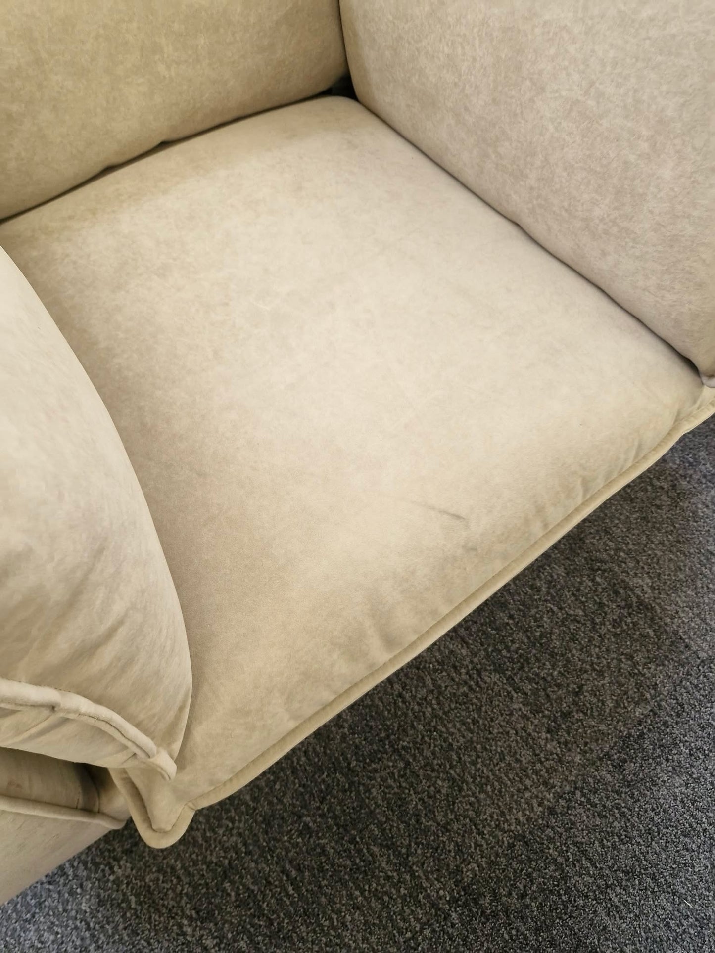 Large Wide Beige Armchair / Cuddle Chair