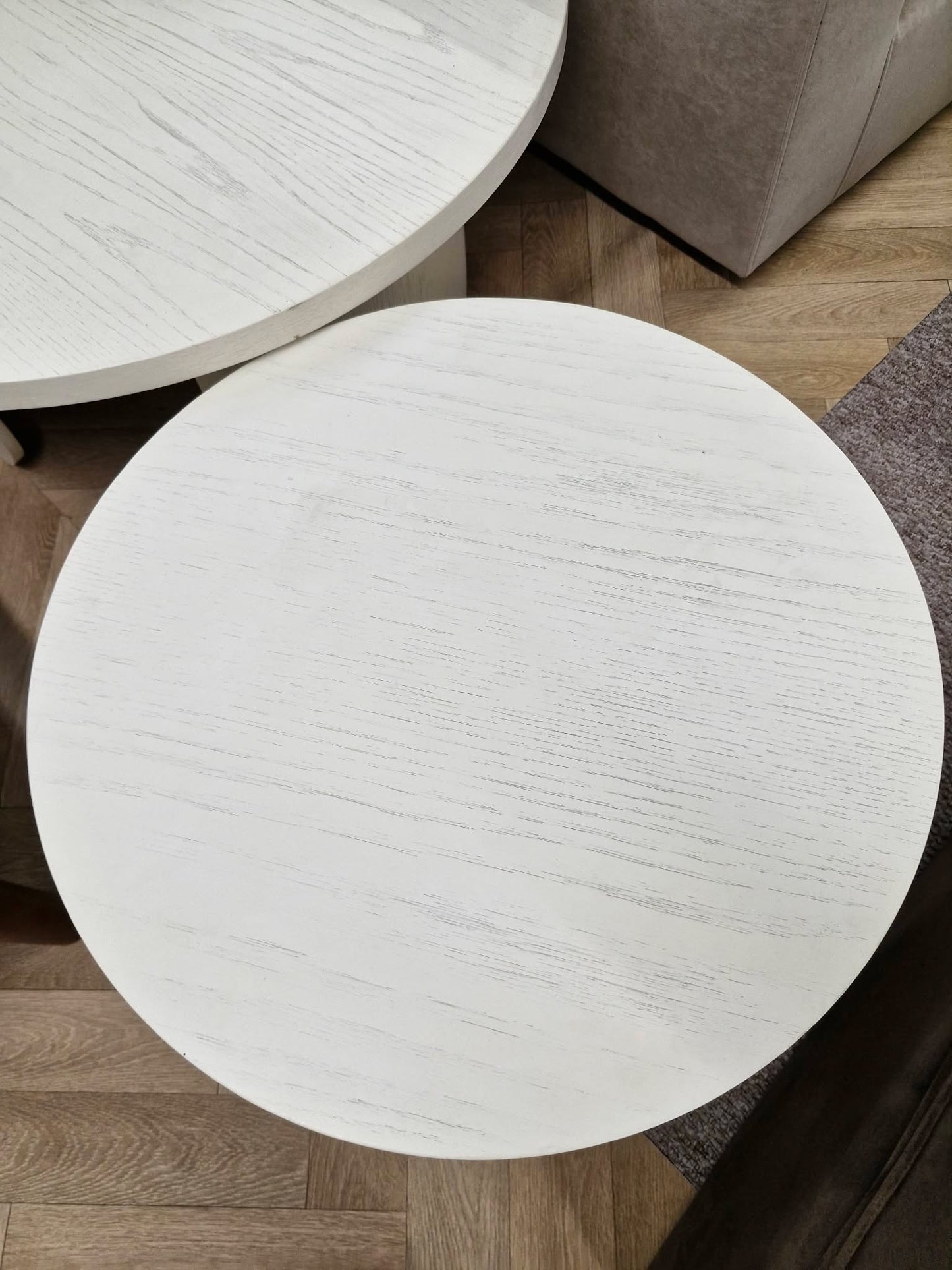White Large Round Nest of Tables