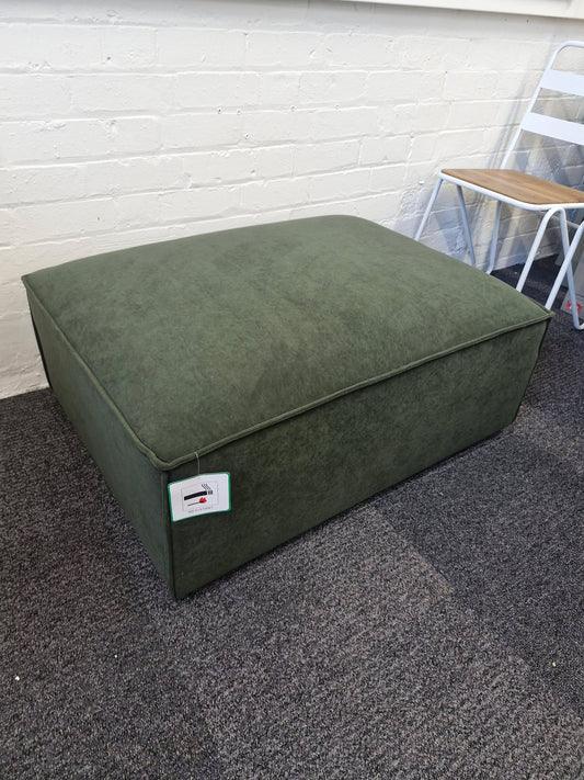Large Velvet Forest Green Pouffe / Footrest Footstool