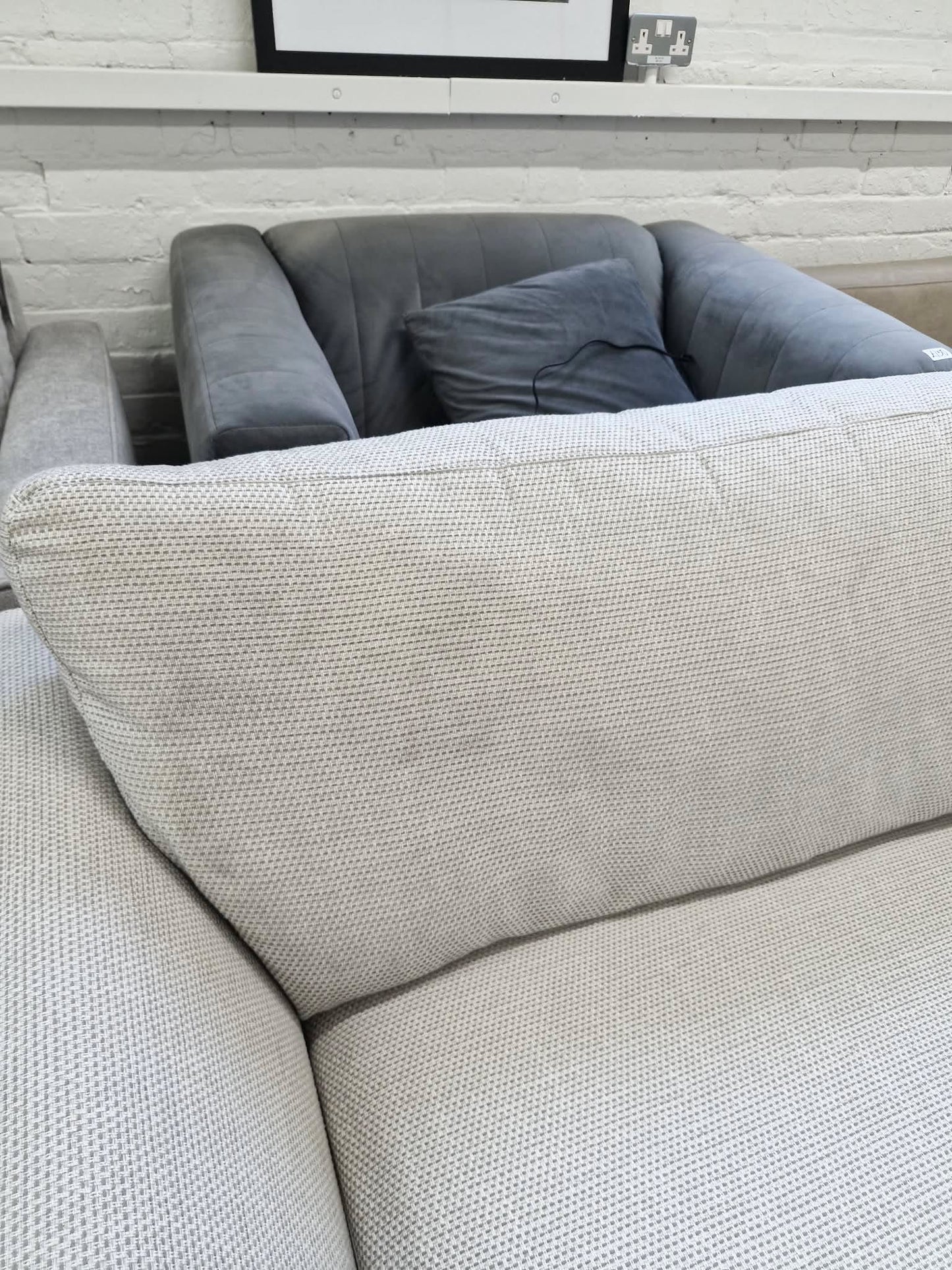 Light Grey Love Cuddle Chair / Wide Armchair with motion foot rest