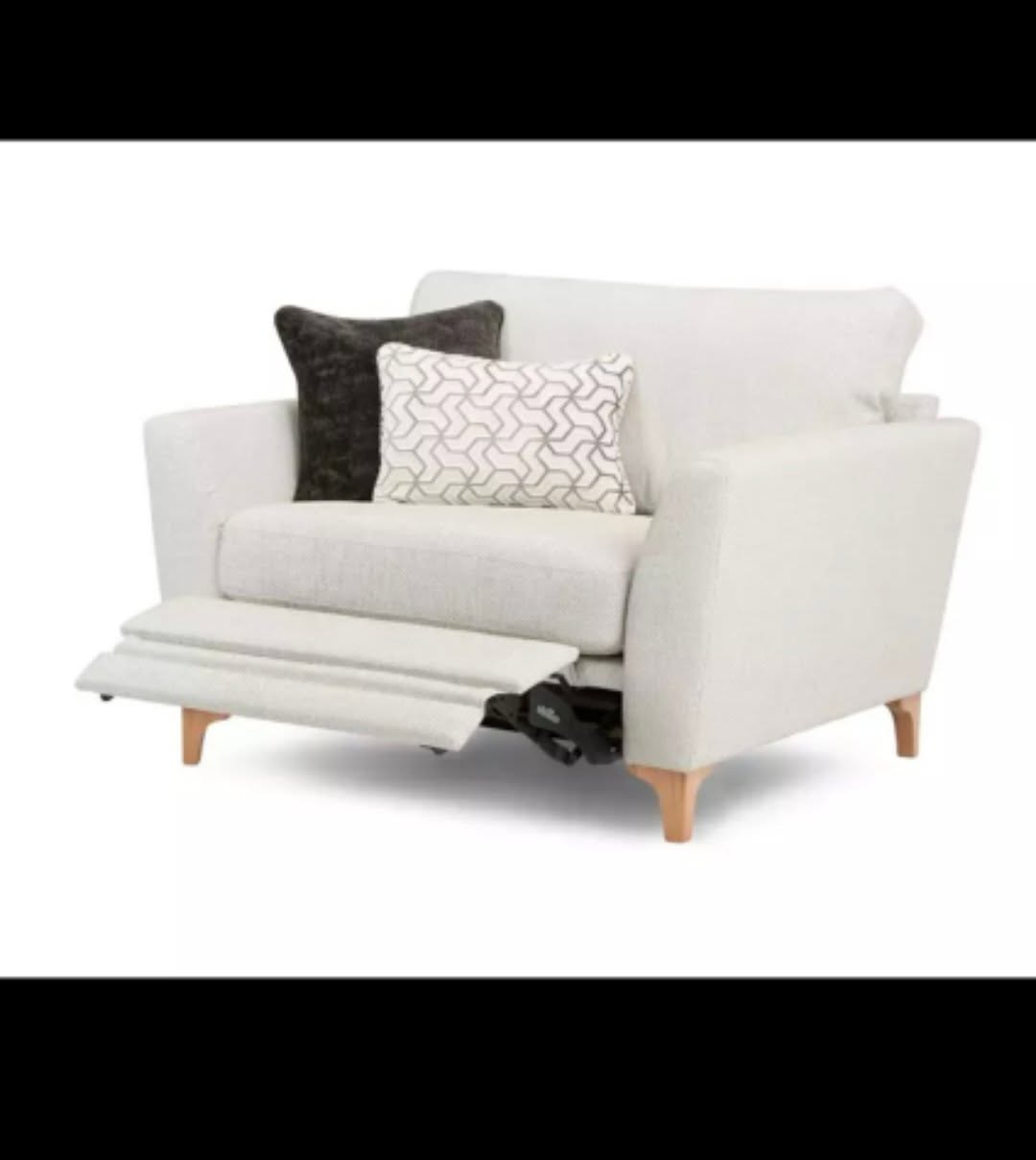 Light Grey Love Cuddle Chair / Wide Armchair with motion foot rest