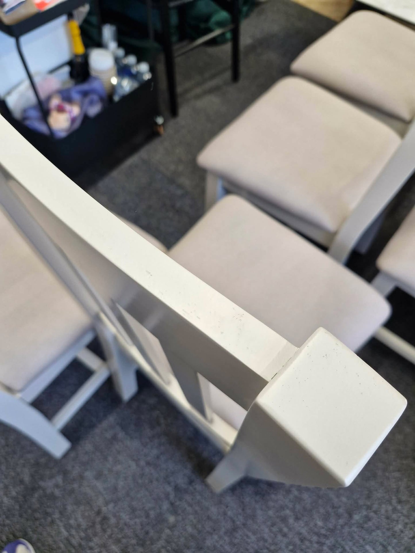 Light Grey and Linen Dining Chairs / Set of 6