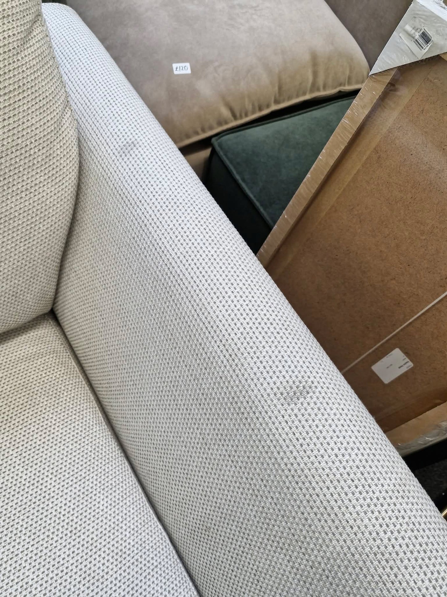 Light Grey Love Cuddle Chair / Wide Armchair with motion foot rest