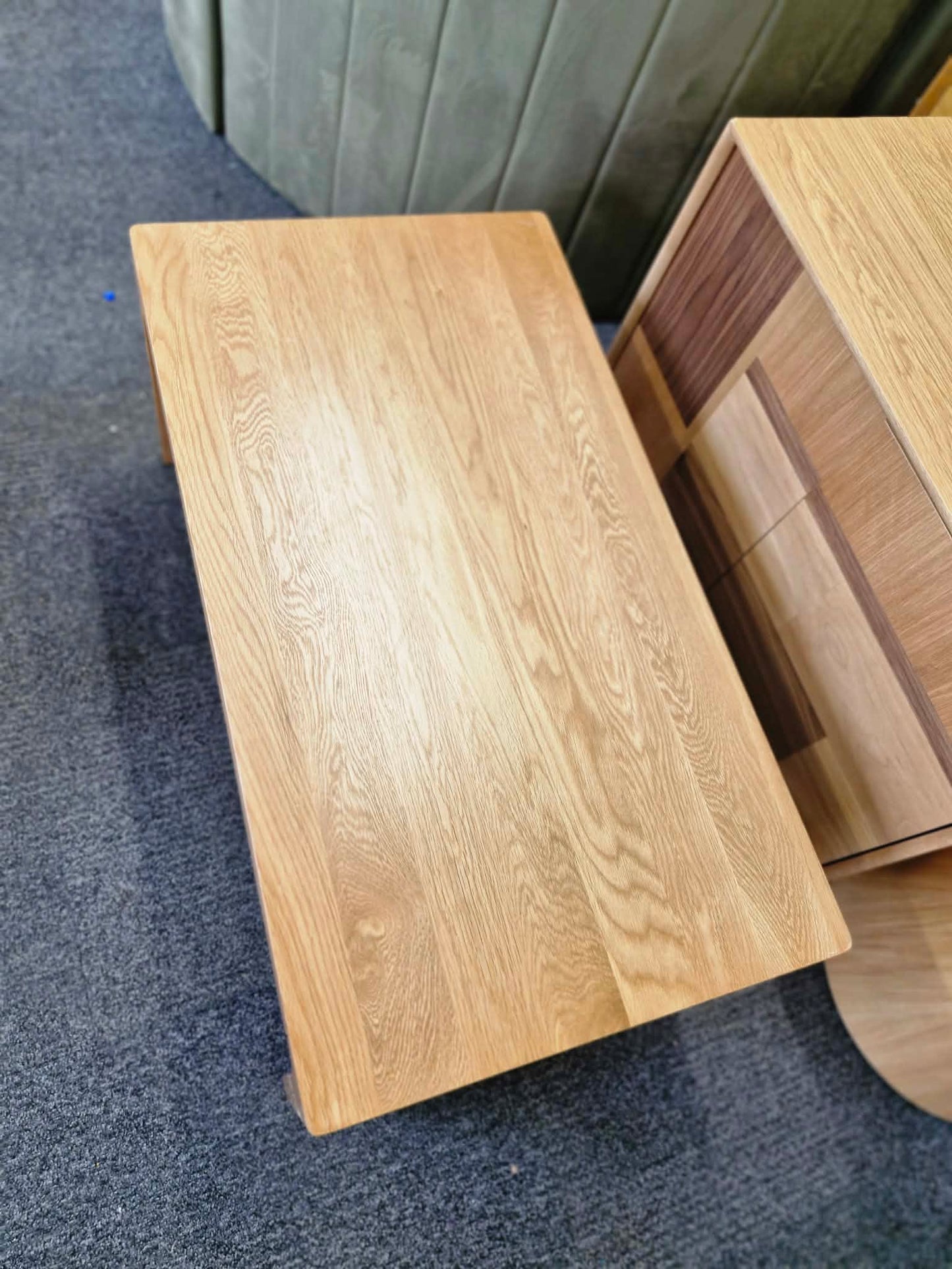 Solid Oak Coffee Table with Storage Shelf