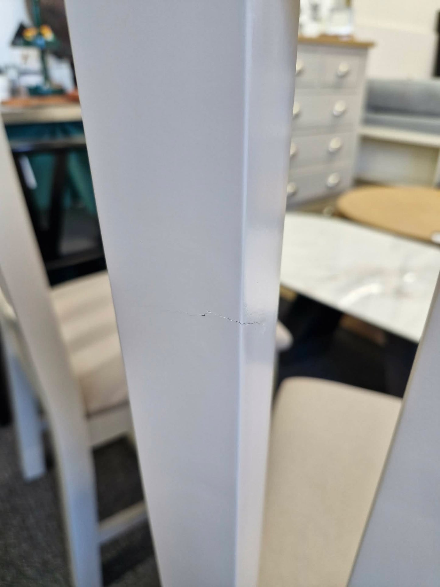 Light Grey and Linen Dining Chairs / Set of 6