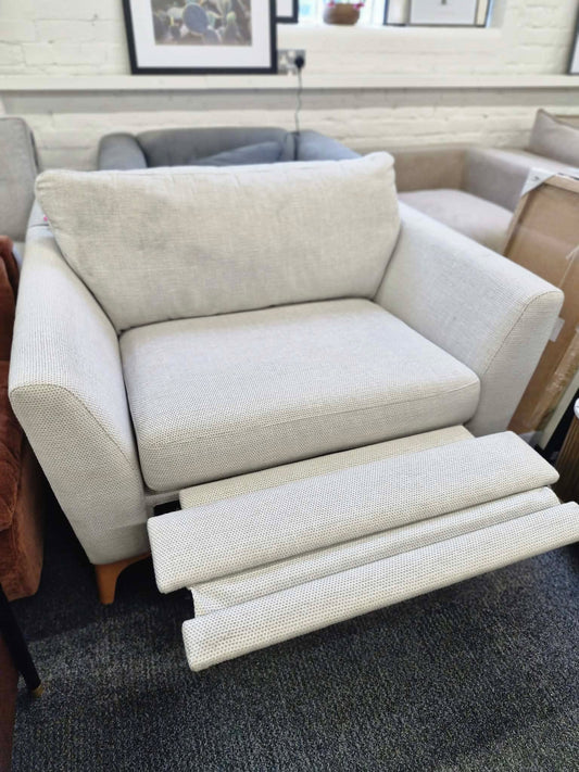 Light Grey Love Cuddle Chair / Wide Armchair with motion foot rest