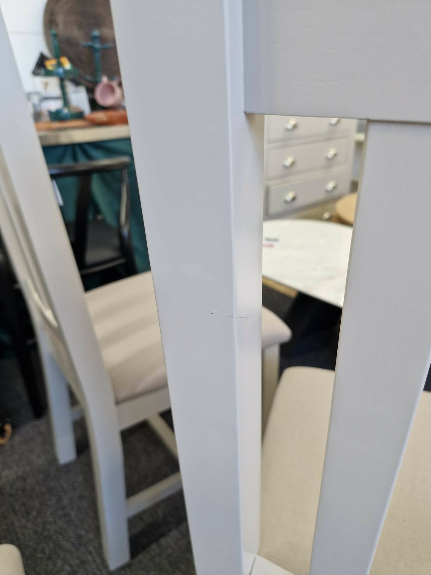 Light Grey and Linen Dining Chairs / Set of 6