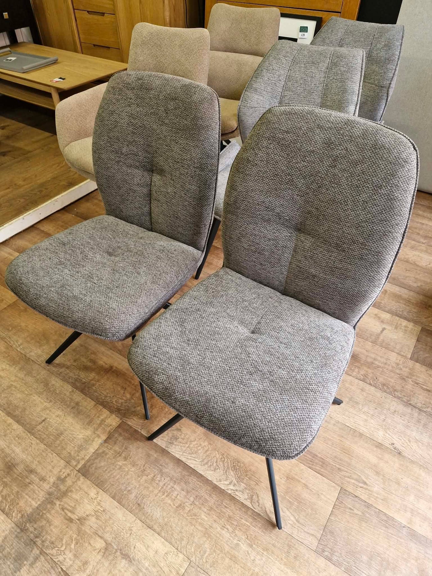 Grey Pebble Swivel Dining Chair / Set of 2