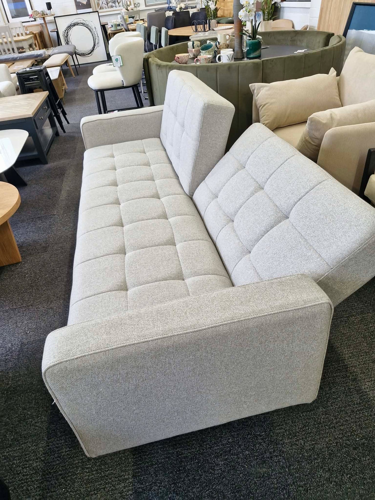 Click Clack 3 Seater Sofa Bed, Light Leg, Cobble Grey
