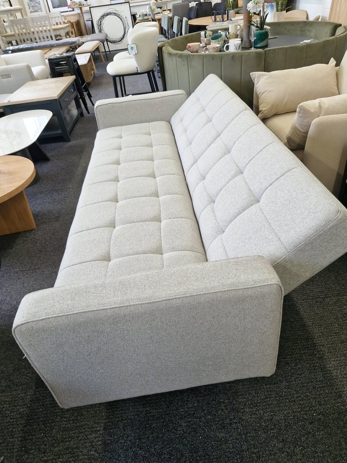Click Clack 3 Seater Sofa Bed, Light Leg, Cobble Grey