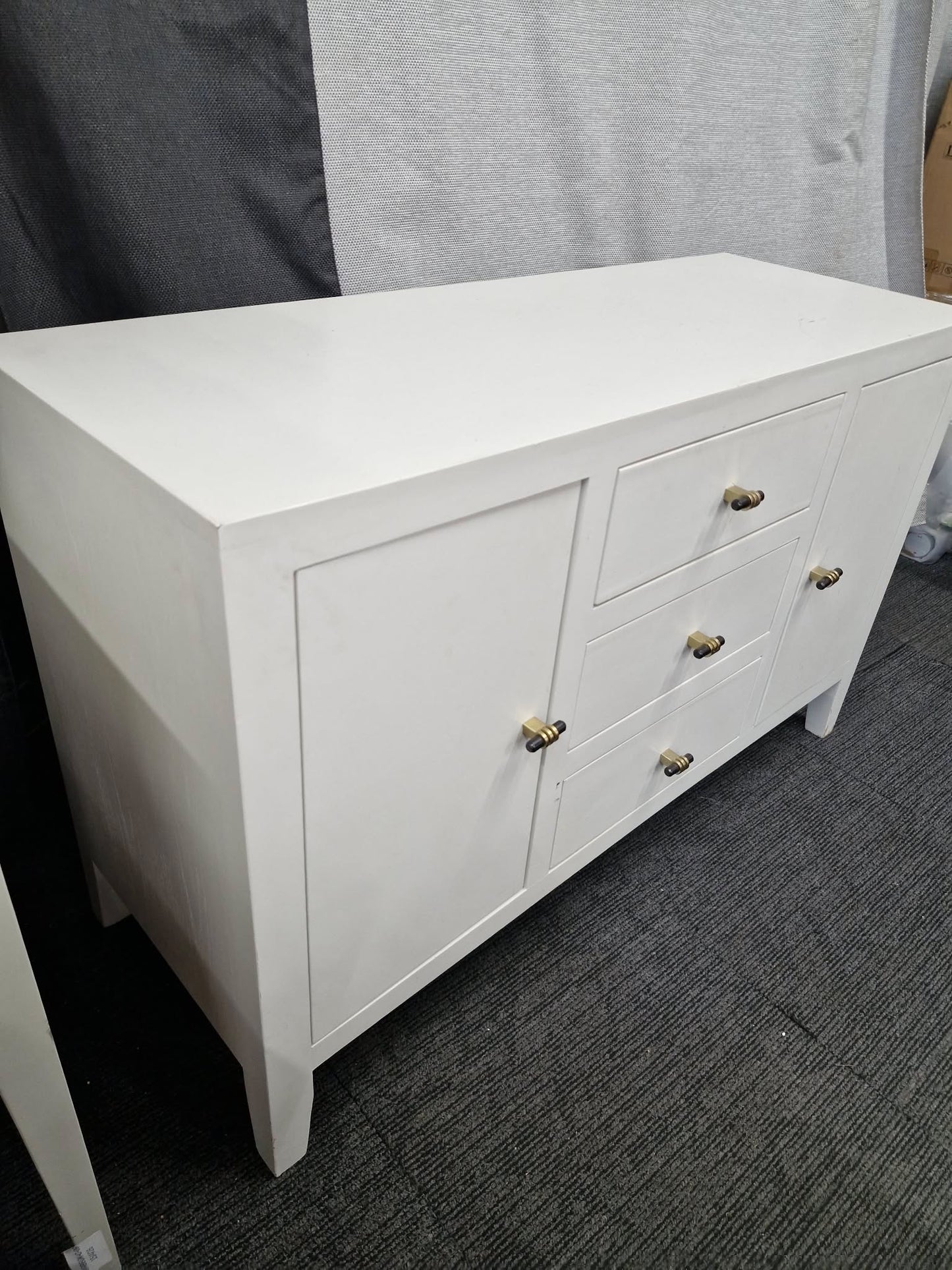 White Sideboard with 2 doors and 3 drawers
