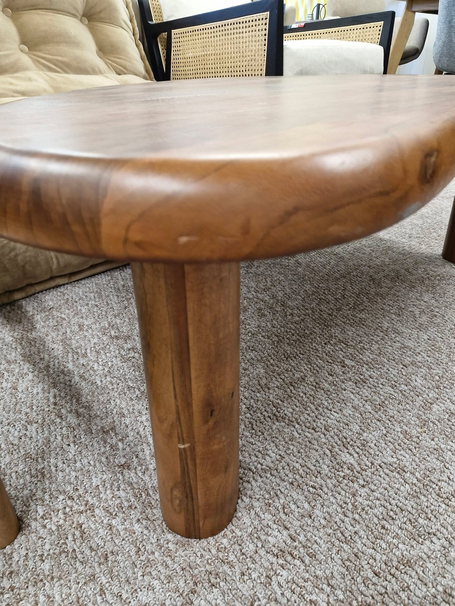 Organic Shape Solid Acacia Wood Coffee Table / West Elm