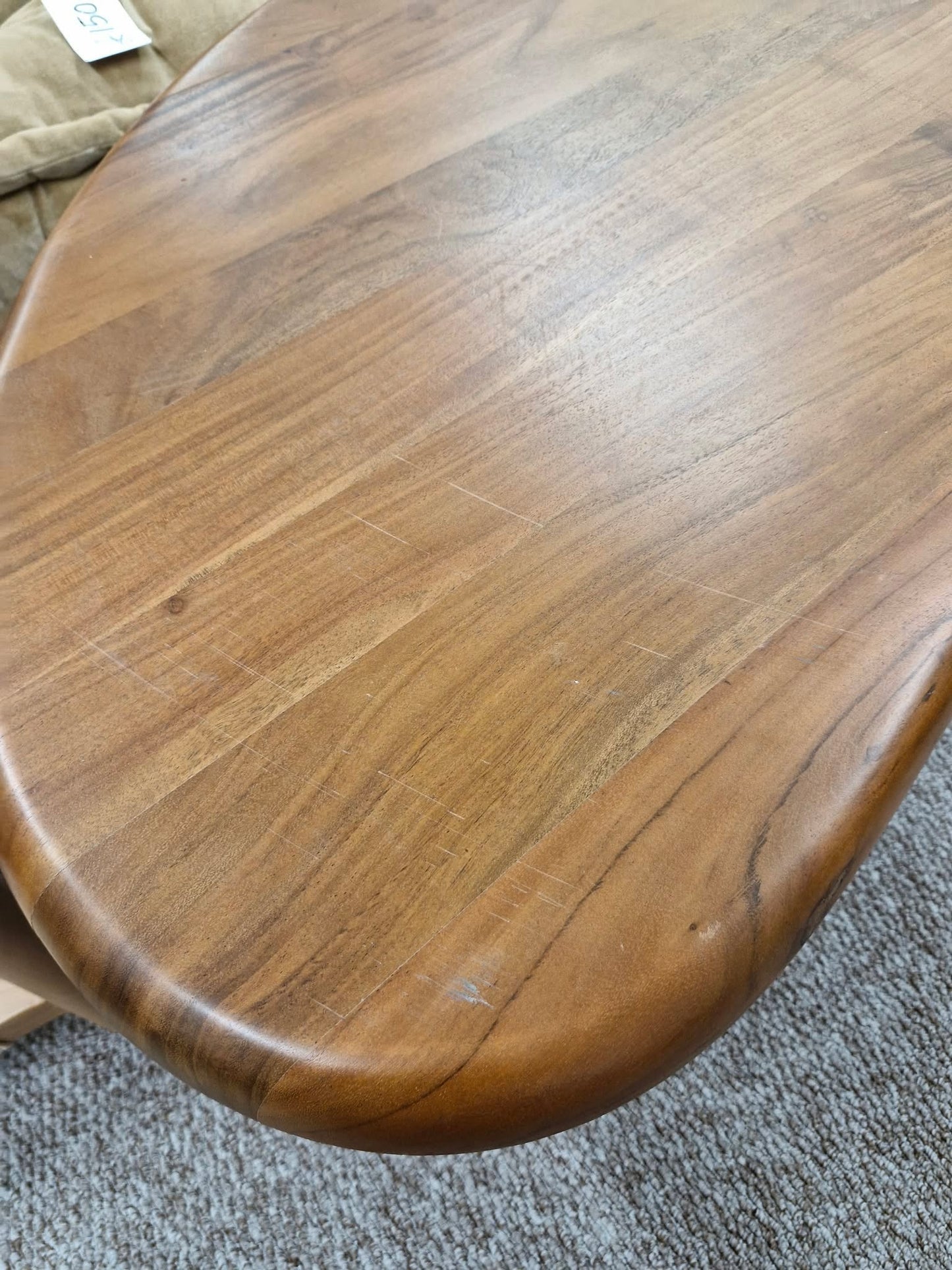 Organic Shape Solid Acacia Wood Coffee Table / West Elm