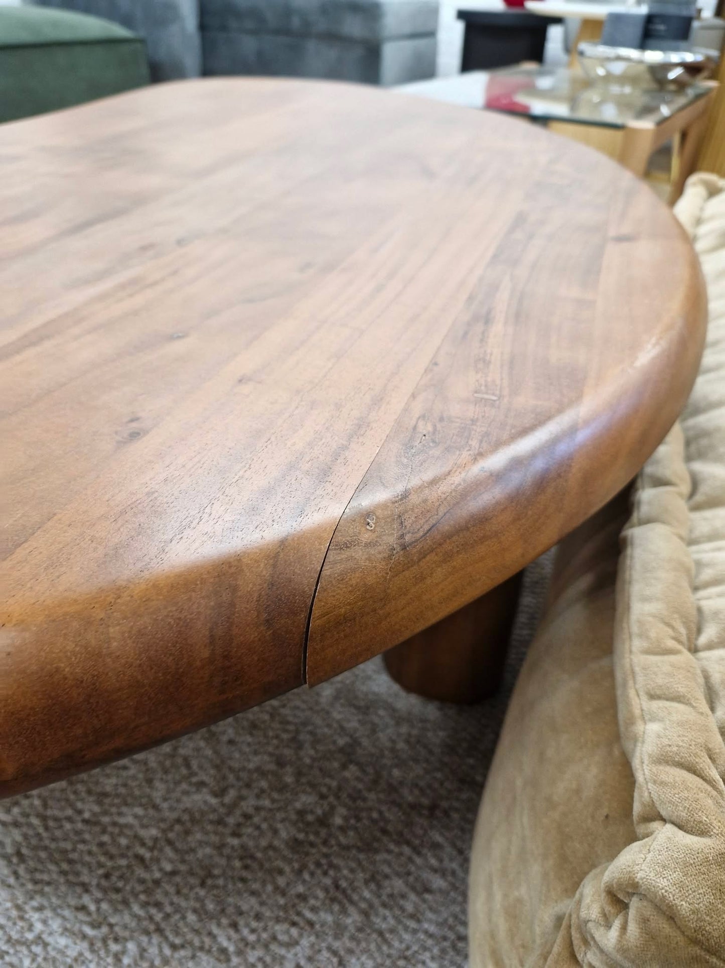 Organic Shape Solid Acacia Wood Coffee Table / West Elm