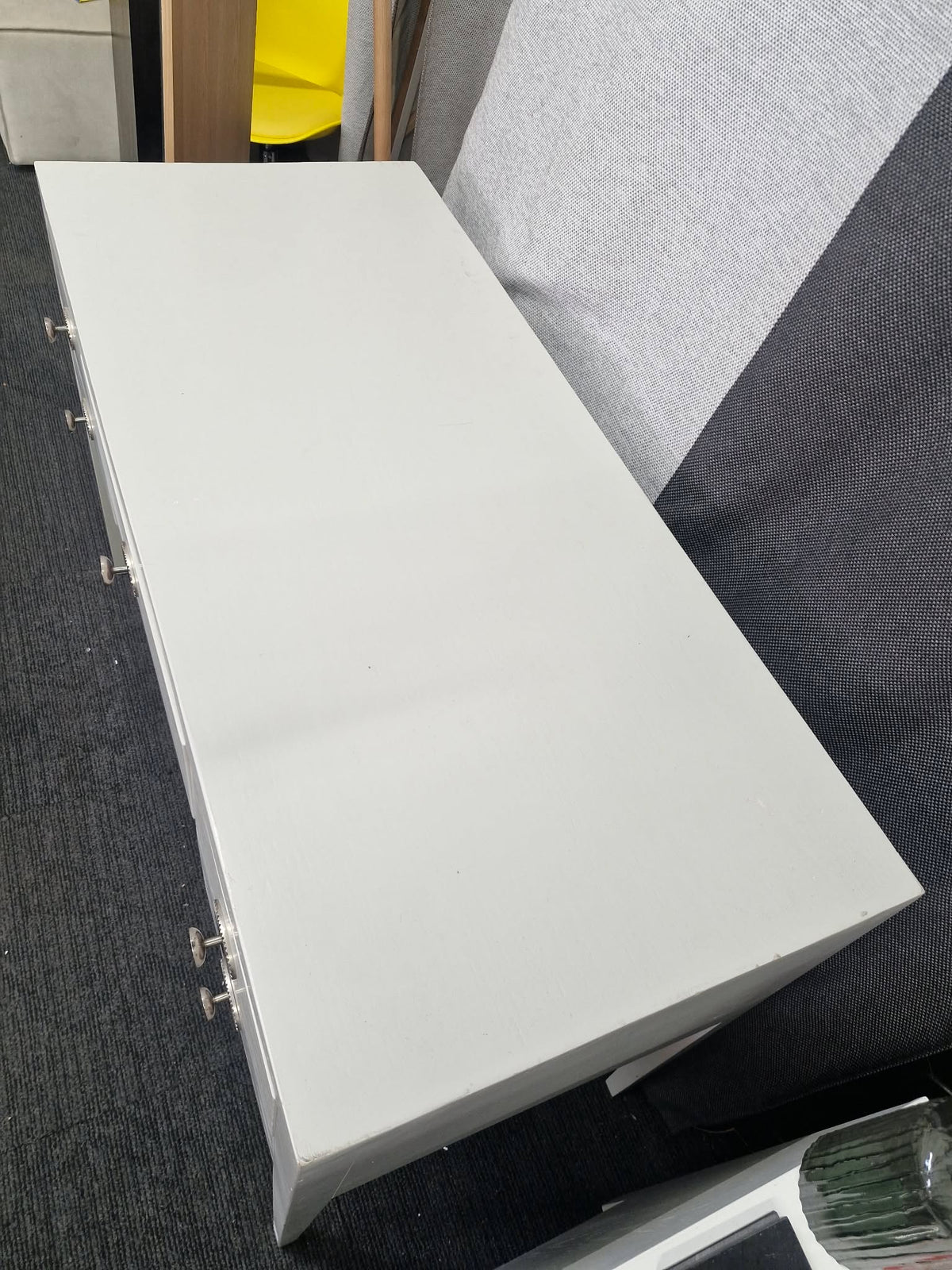 Light Grey 5 Drawer Dressing Table - Desk