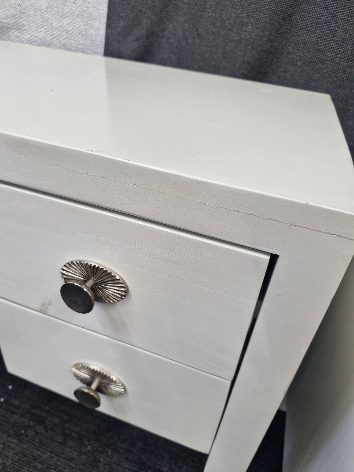Light Grey 5 Drawer Dressing Table - Desk
