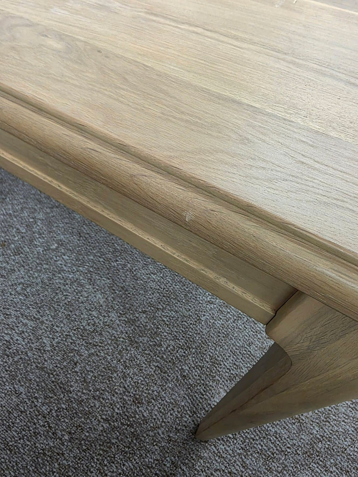 Solid Oak Extending Dining Table - Washed Wood Natural Grey, Seats 6 to 8