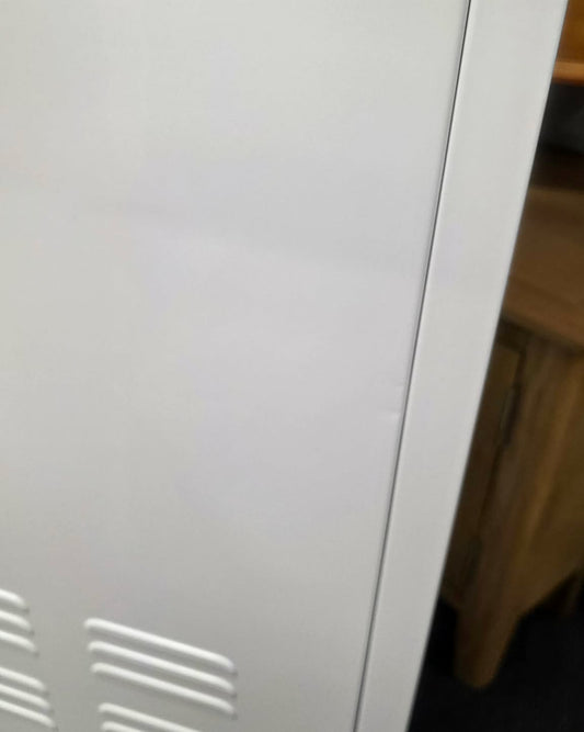 White Metal Locker Cabinet - 2 Doors