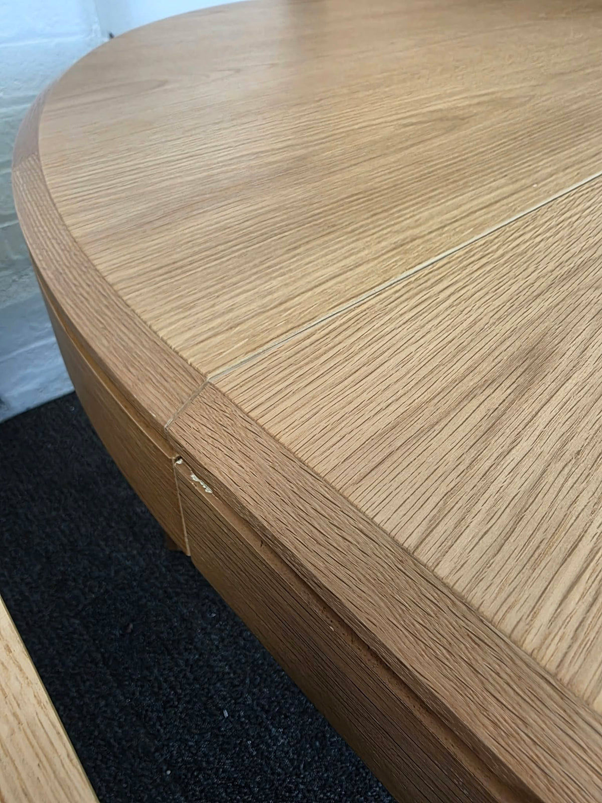 Round Extendable Oak Dining Table - Seats 4 to 8