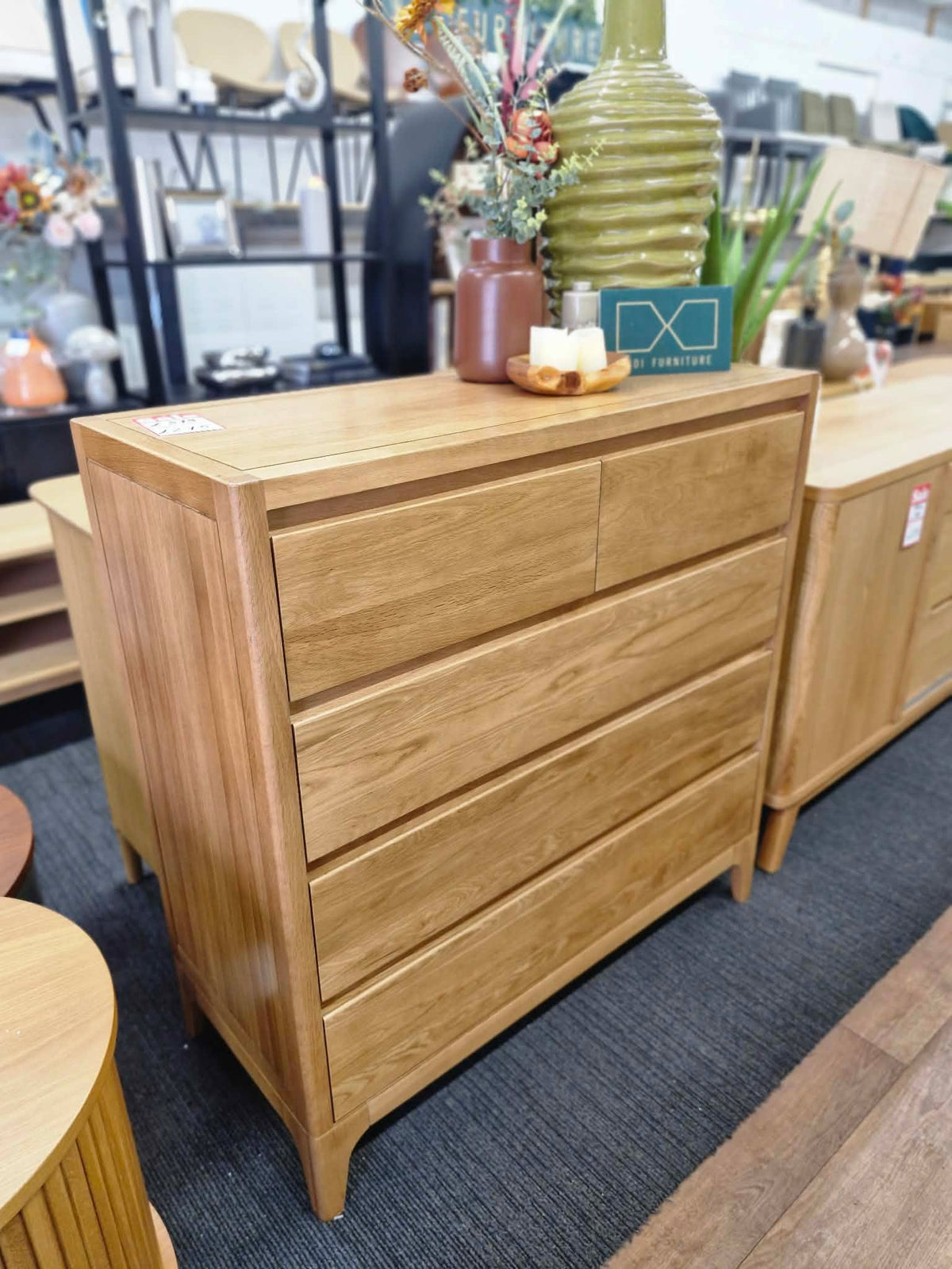 Solid Oak 5 Drawer Chest of Drawers | Oak Furniture Land Durham