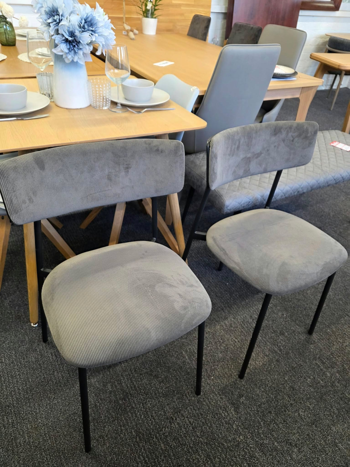 Dark Grey Velvet Dining Chairs, Set of 2 | John Lewis Motion