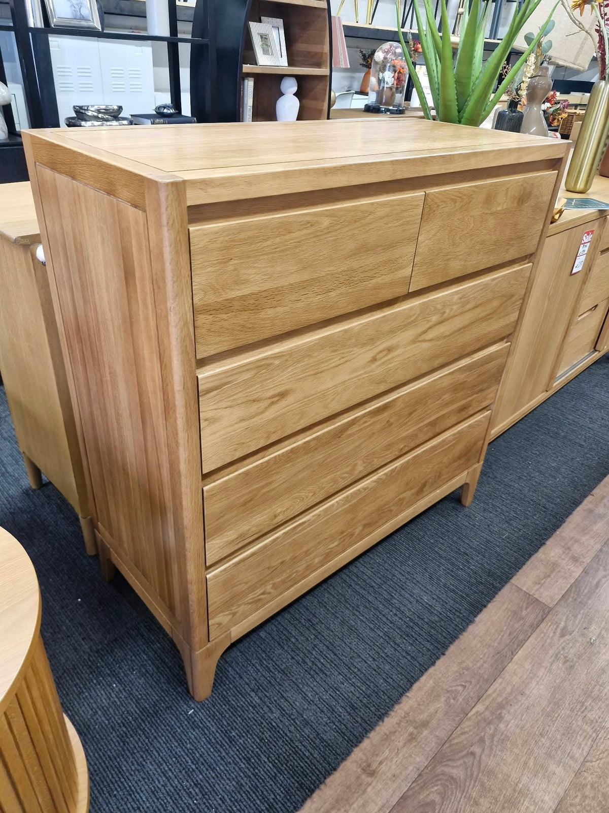 Solid Oak 5 Drawer Chest of Drawers | Oak Furniture Land Durham