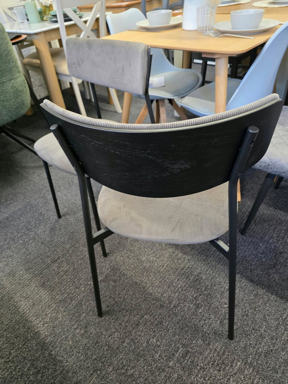 Dark Grey Velvet Dining Chairs, Set of 2 | John Lewis Motion