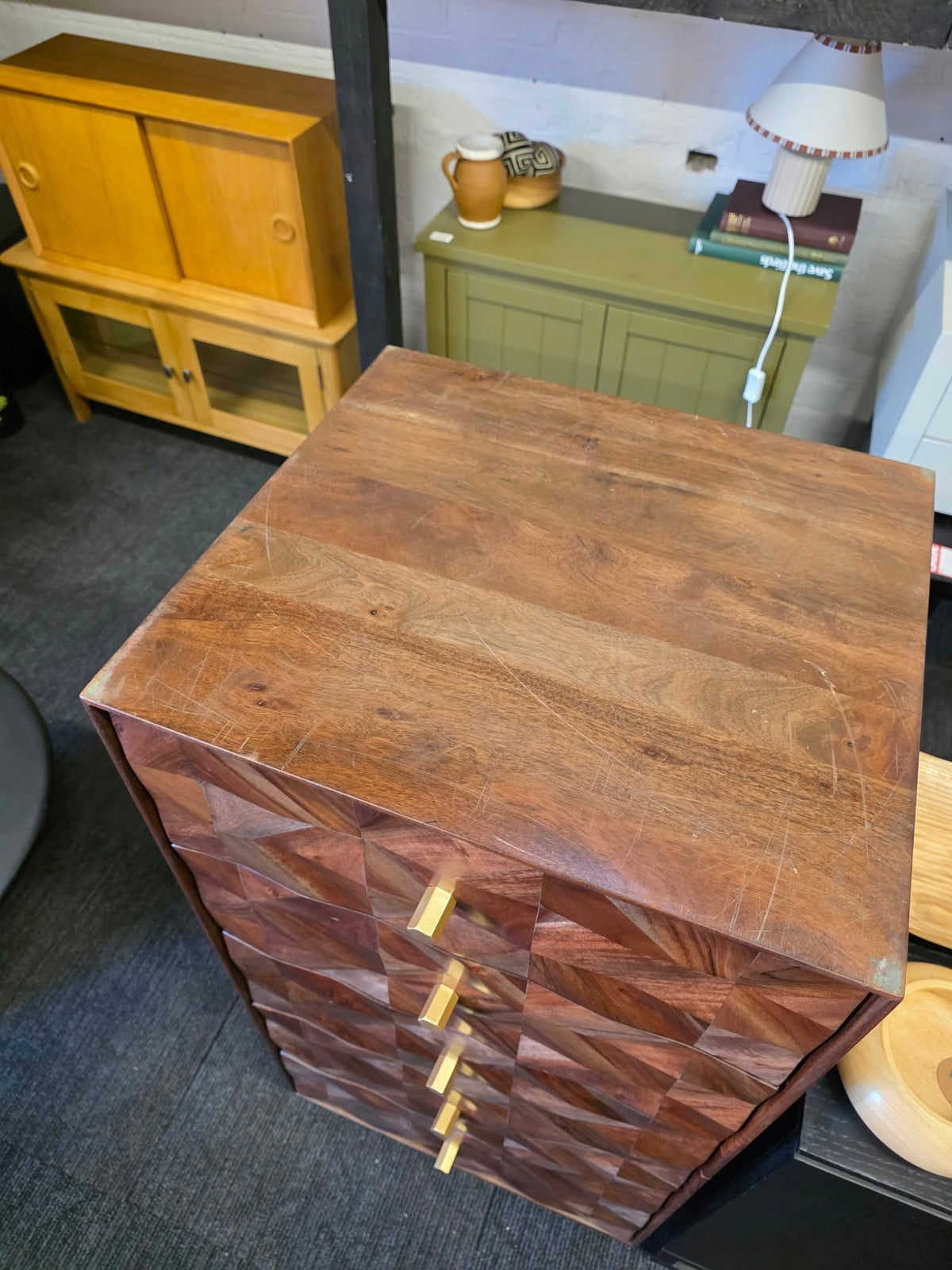Dark Solid Wood Tallboy / Tall Chest of Drawers Swoon Franklin