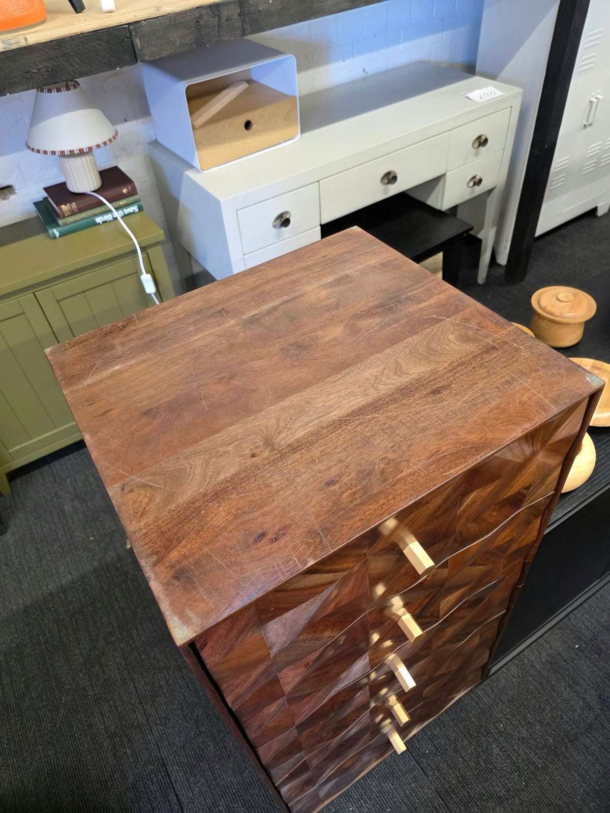 Dark Solid Wood Tallboy / Tall Chest of Drawers Swoon Franklin
