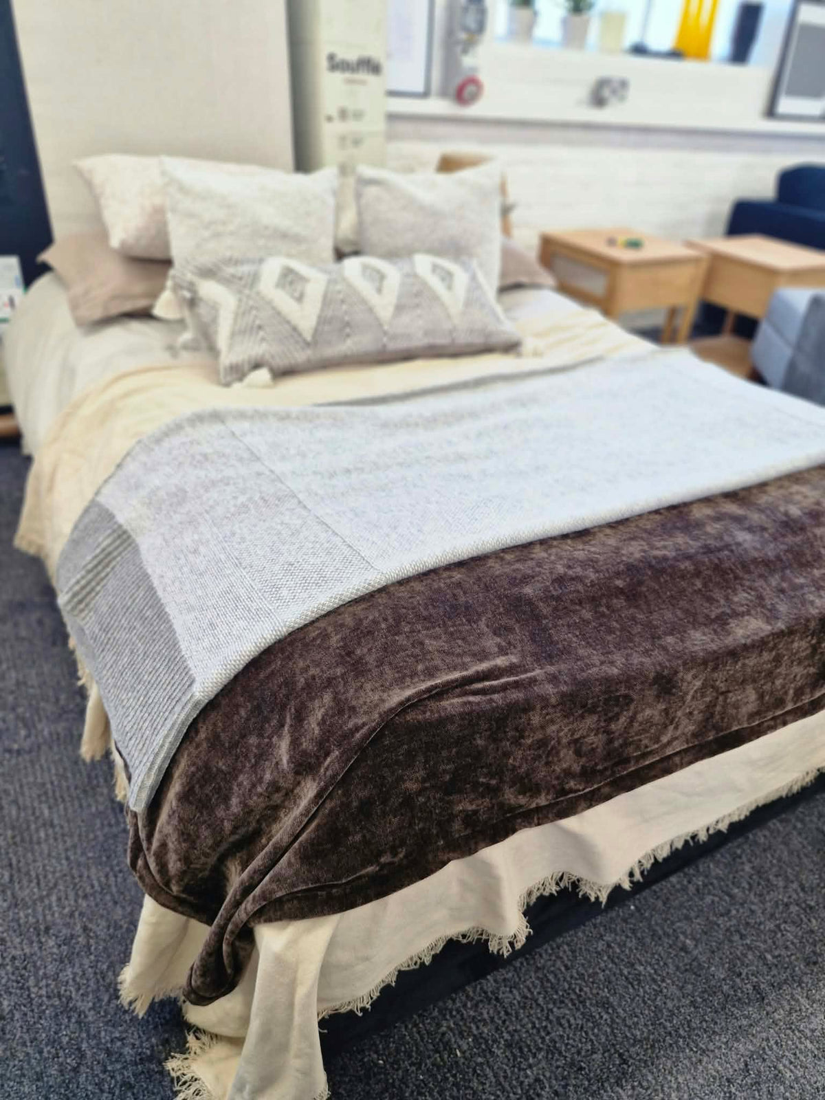 King Size Black Velvet Divan Bed Base with 2 Storage Drawers