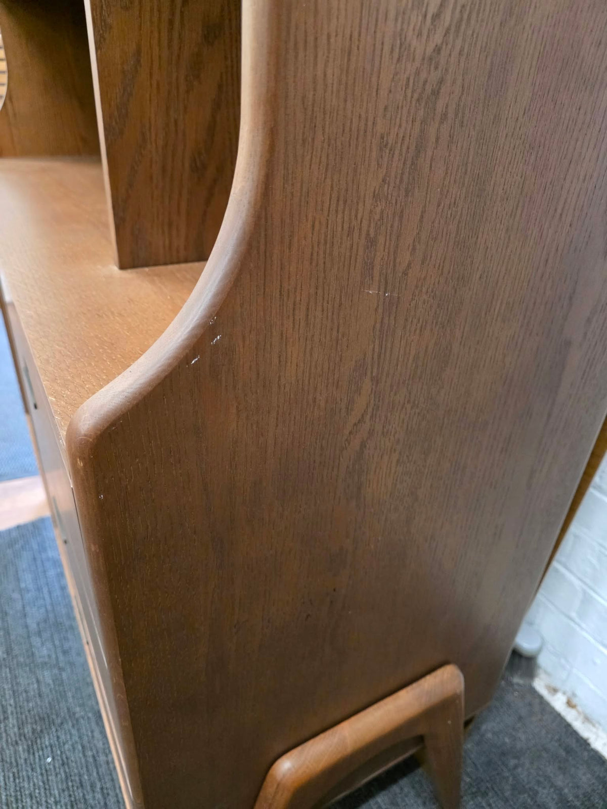 Mid Century Oak Bookcase with Sliding Doors and Drawers | G Plan Vintage Chiltern