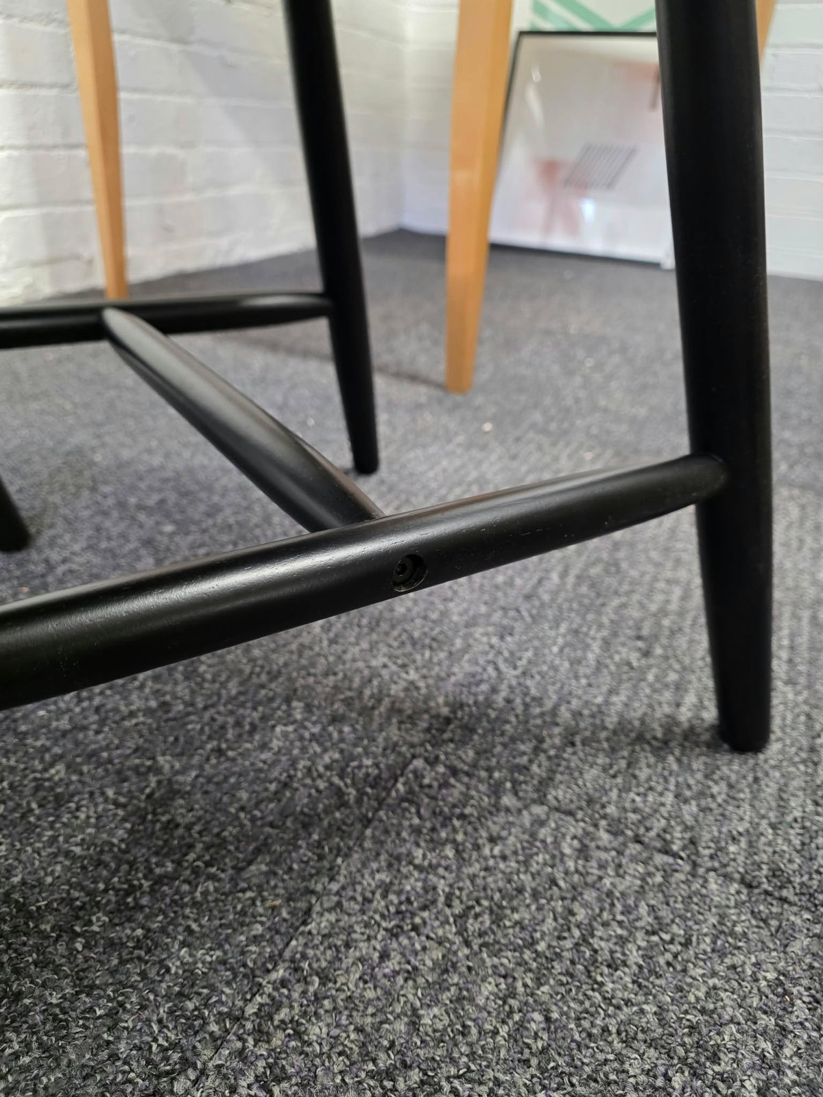 Set of 4 Black Windsor Spindle Back Wooden Dining Chairs