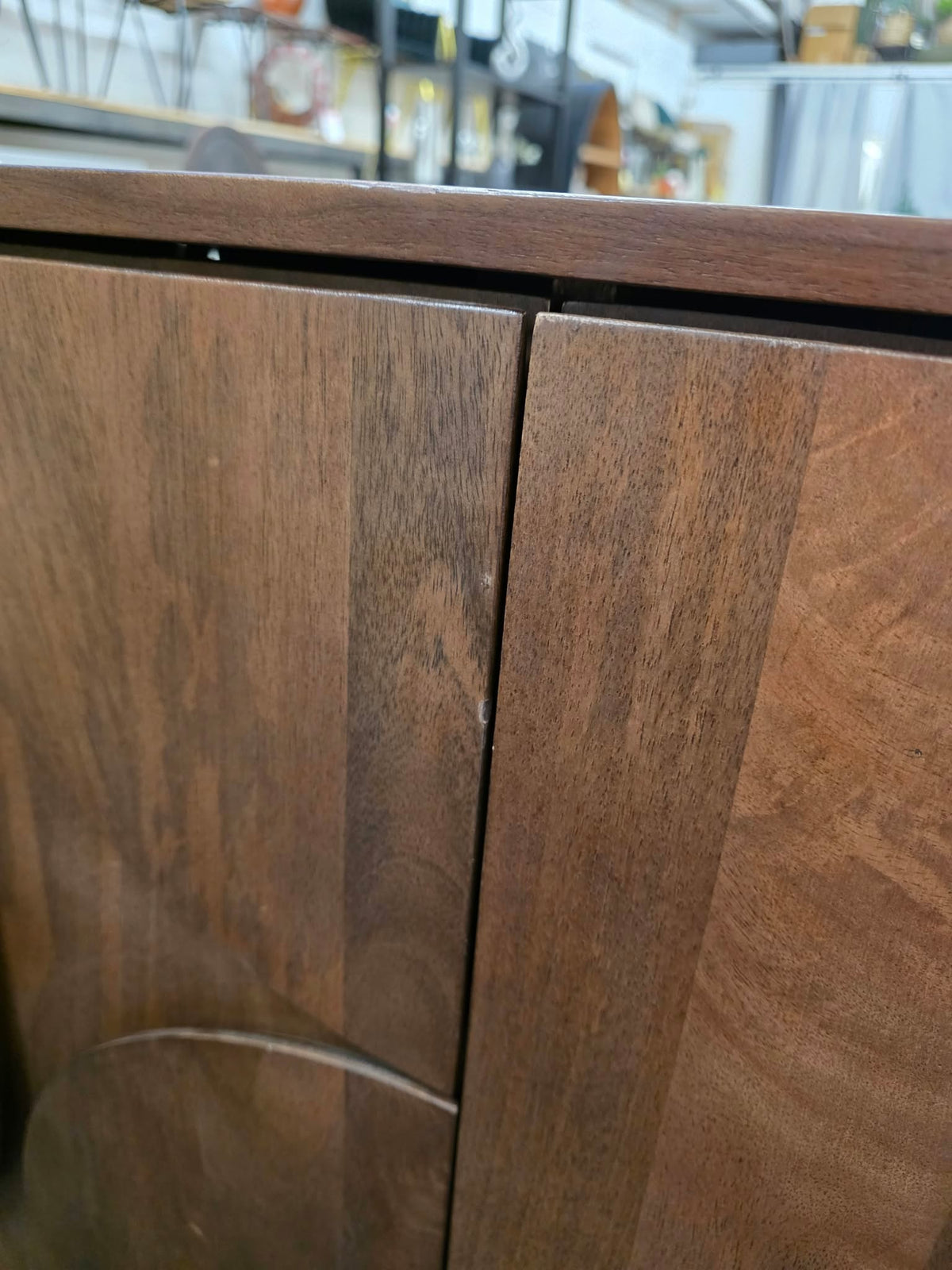 Dark Mango Wood Sculptural Cabinet with Brass Legs | Made.com Keala