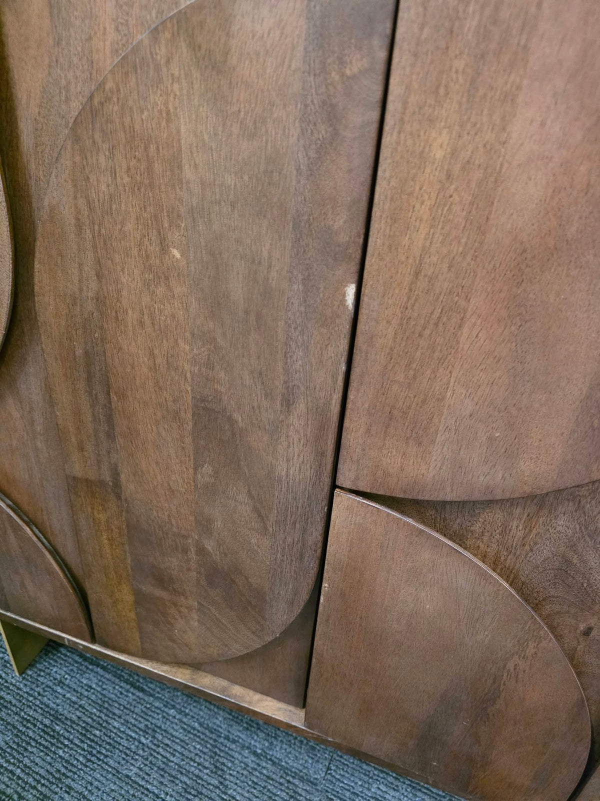 Dark Mango Wood Sculptural Cabinet with Brass Legs | Made.com Keala