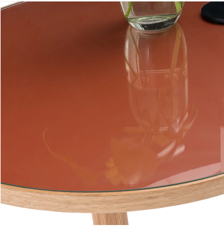 Oval Coffee Table Oak and Teracotta ¦  La Redoute Evergreen