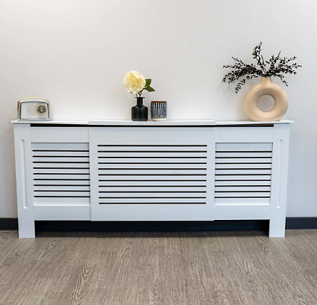 White Extra Large Radiator Cover - Adjustable